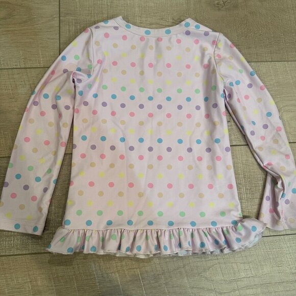 LILY & LONDYN'S PINK POLKA DOT SWIM SHIRT RUFFLE BOTTOM RASH GUARD SIZE 6 YEAR - Picture 6 of 6